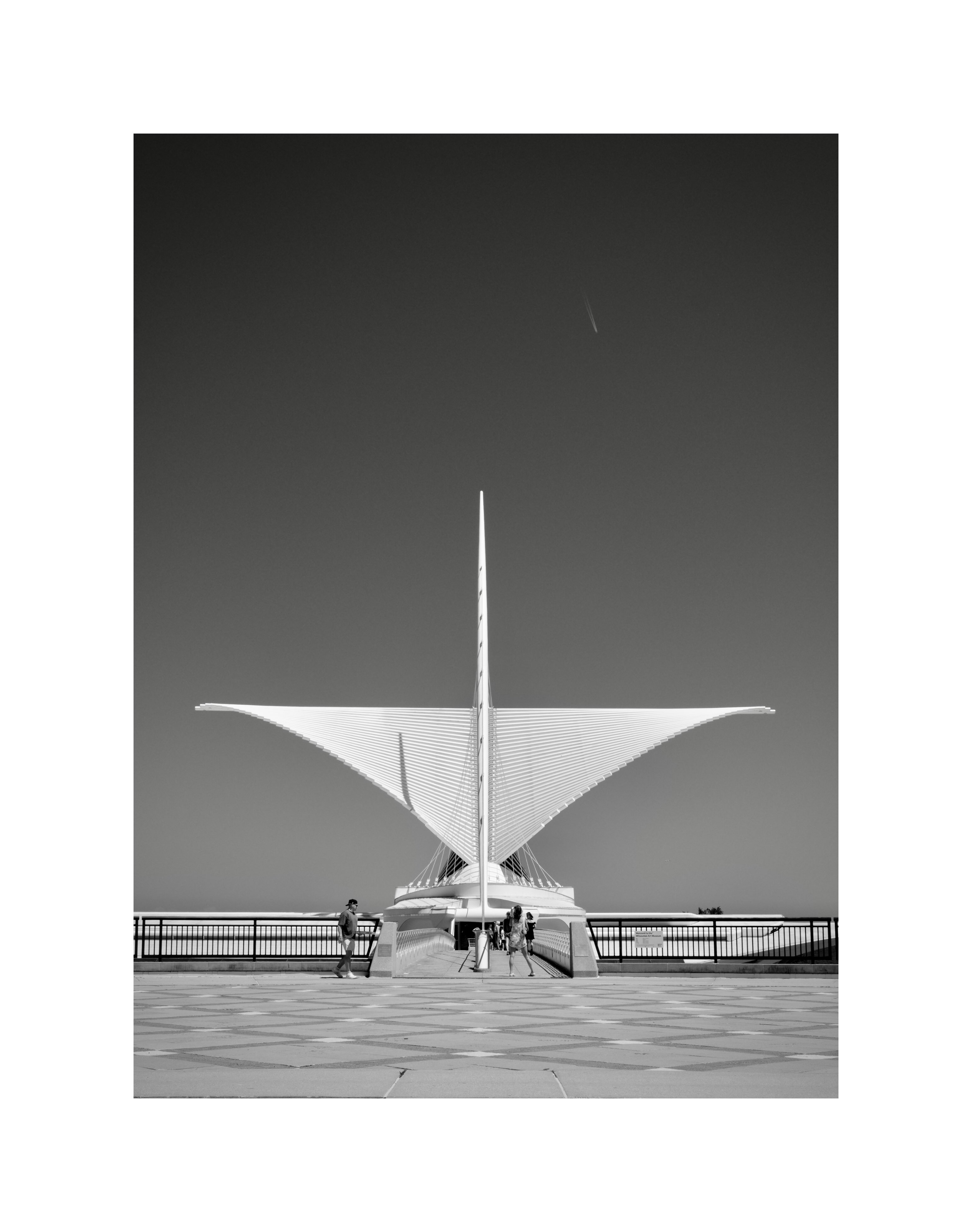 Visitors outside the Milwaukee Art Museum
