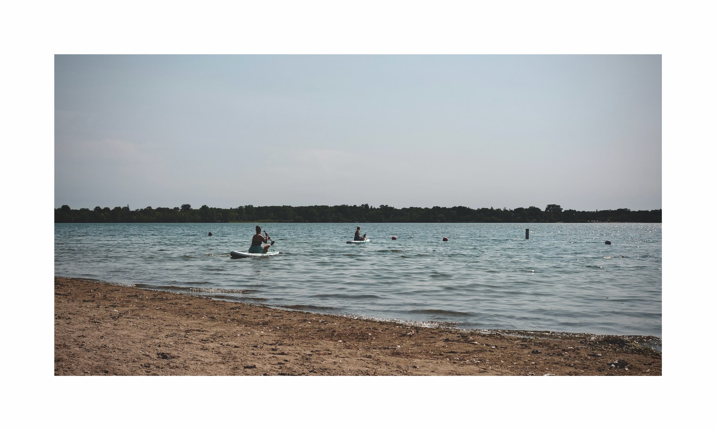People in the water at a beach